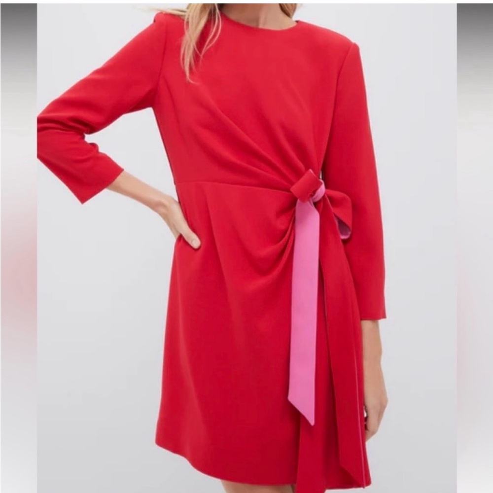 Tuckernuck Sienna Wrap Dress NWT Poppy & Hot Pink Mini (Small / S) - Picture 2 of 8